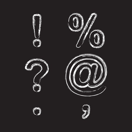 Set Chalk Hand Drawing Alphabet.のイラスト素材