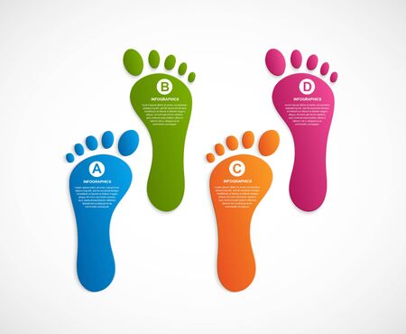 Foot modern design template infographics. Vector illustration.のイラスト素材