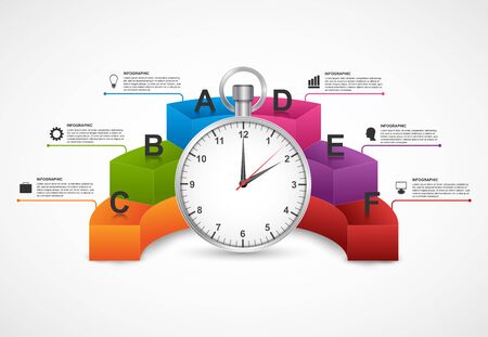 Infographics design template. Stopwatch. Vector illustration.のイラスト素材