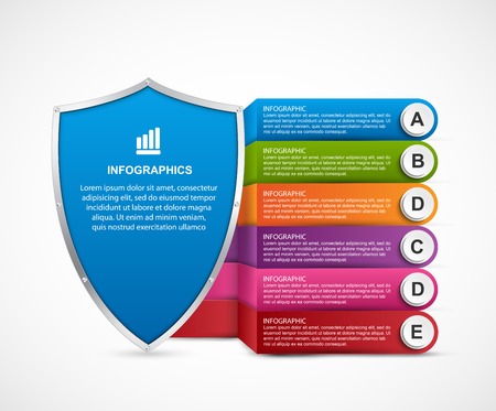 Infographic with security shield.のイラスト素材