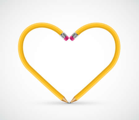 Vector pencil heart shape.のイラスト素材