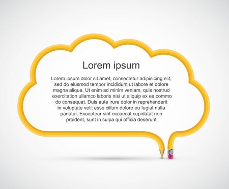 Pencil in the form of clouds for presentations or education. Vector Illustration.のイラスト素材