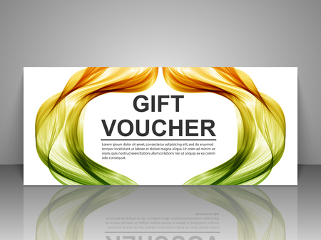 Gift voucher template. Abstract futuristic wave backgroundのイラスト素材