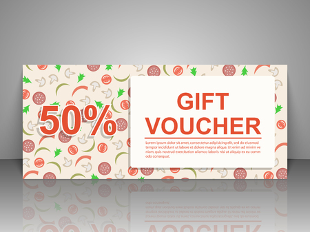 Gift voucher template. Pizza Flyer.のイラスト素材