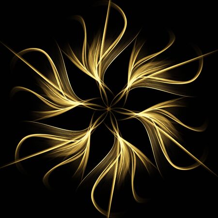 Abstract light wave futuristic background. Flower of light lines. Vector illustration.のイラスト素材