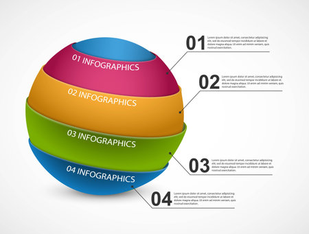 Abstract infographics in the form of a sphere. Infographics for business presentations or information banner.のイラスト素材