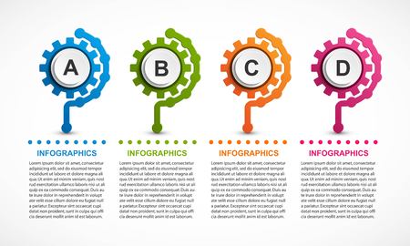 Abstract gears infographic. Design element. Infographics for business presentations or information banner.のイラスト素材