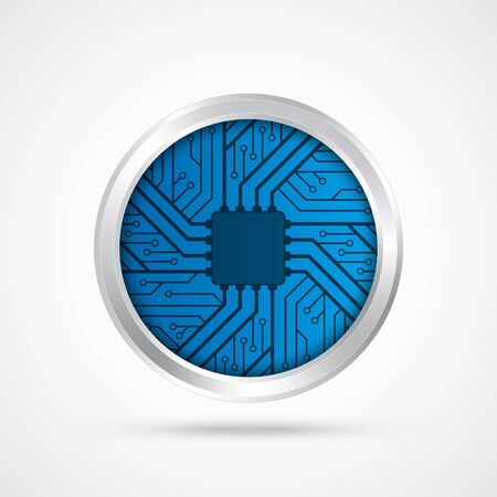 Electronic chip icon illustration.のイラスト素材