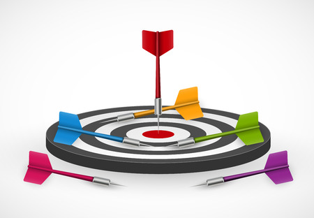 Target with darts. Vector illustration.のイラスト素材