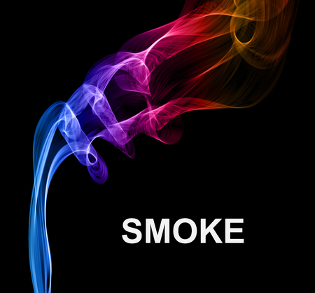 Smoke on black vector background.のイラスト素材