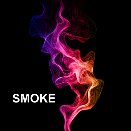 Smoke on black vector background.のイラスト素材