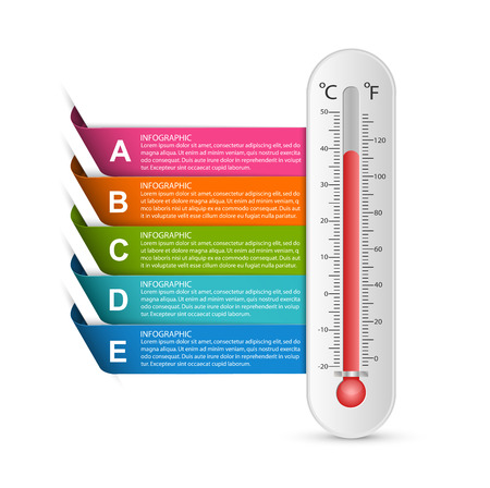 Infographics thermometer design template. Vector illustration.のイラスト素材