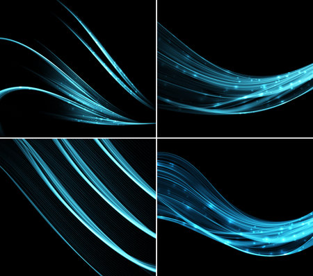 Collection of backgrounds with abstract light wave. Vector illustration.のイラスト素材
