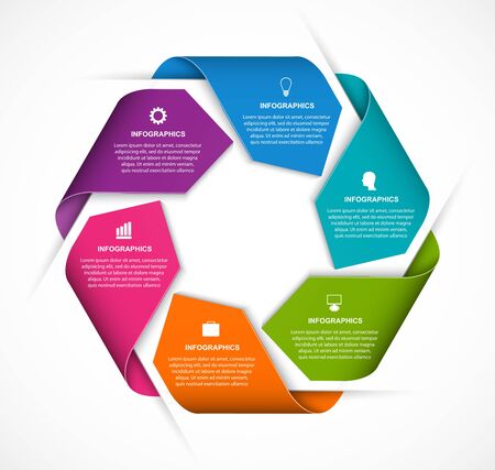 Infographics with arrows. Infographics for business presentations or information banner.のイラスト素材