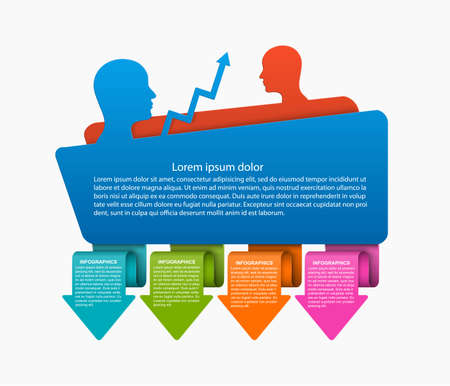 Options infographic, timeline, design template for business presentations or information banner.のイラスト素材