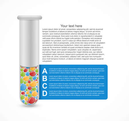 Infographics for education and medicine test tubes wrapped with colored ribbons. Design elements.のイラスト素材