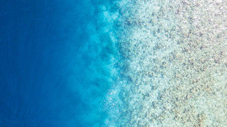 Top view of the turquoise gradient water colorの写真素材