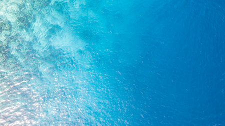 Top view of the turquoise gradient water colorの写真素材