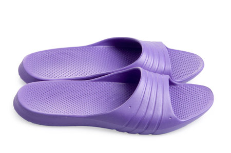 Two blue slippers for a pool