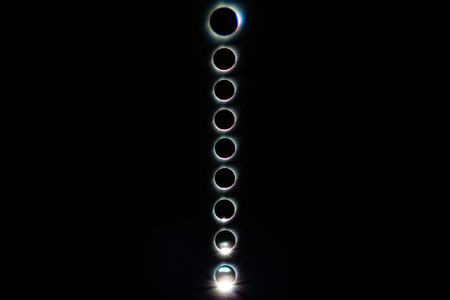 Sequence of totality of the 2017 Solar Eclipse, taken from Palisades, Idaho.の写真素材