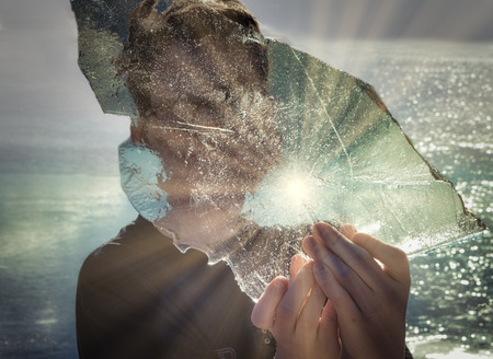 When the lake partially freezes, finding ice sculptures can be a ray of sunshine.の写真素材