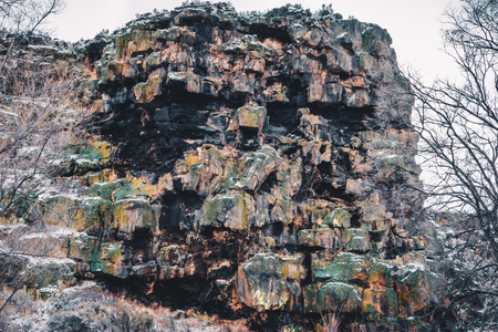 The details of the rockscapes at Shoshone Falls is a visual treat.の写真素材