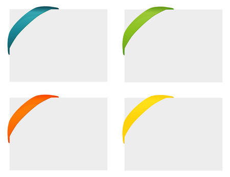 Set of 4 isolated colorful rubber styled bands for cornersのイラスト素材