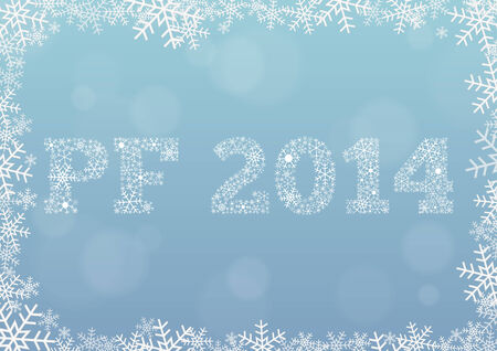 Happy New Year 2014 card on blueのイラスト素材