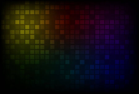 Dark background with squares in rainbow colorsのイラスト素材