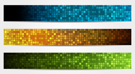 Set of 3 isolated banners  headers  in different colorsのイラスト素材