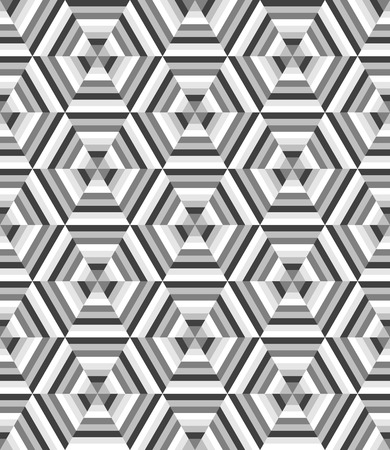 Abstract hexagonal seamless pattern in shades of greyのイラスト素材
