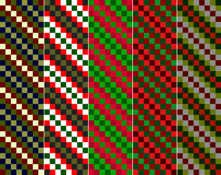 Collection of 5 seamless patterns in Christmas colorsのイラスト素材