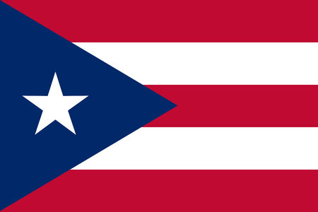 Current national flag of Puerto Rico (America)のイラスト素材