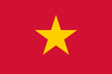 National flag of Vietnam in official colors (red flag with a gold star)のイラスト素材