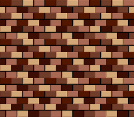 Seamless texture of cartoon brick wall in shades of brownのイラスト素材