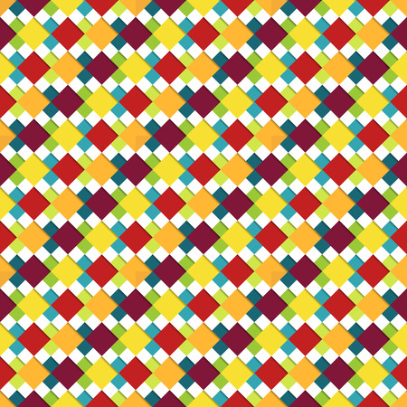 Seamless square pattern in bright colors on white backgroundのイラスト素材