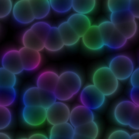 Seamless bacteria dark rainbow pattern (connected circles texture)
