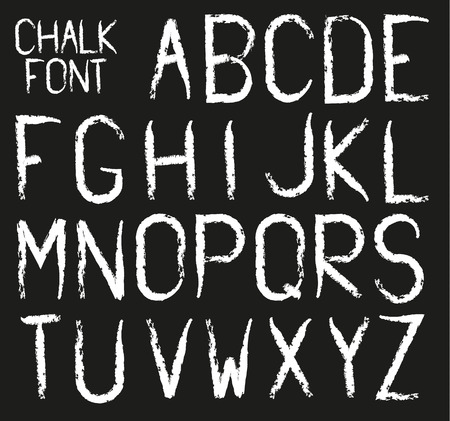 Chalk font - isolated alphabet in chalk styleのイラスト素材