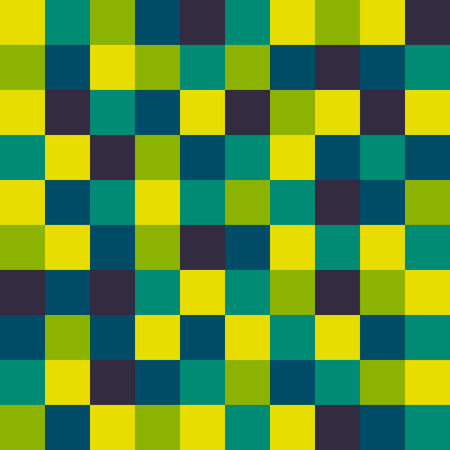 Seamless square mosaic pattern - yellow, green, blue