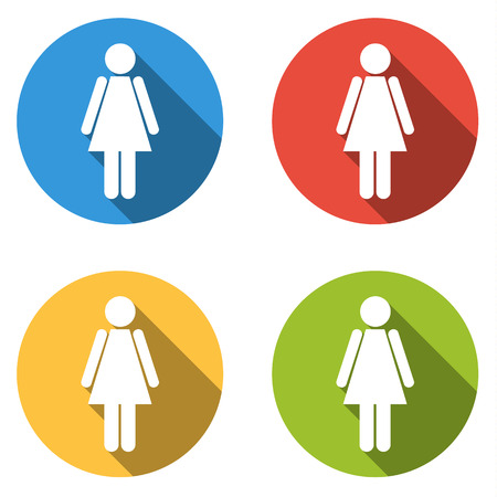 Set of 4 isolated flat colorful buttons のイラスト素材