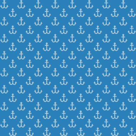 Seamless pattern in navy style - white anchors on blue patternのイラスト素材