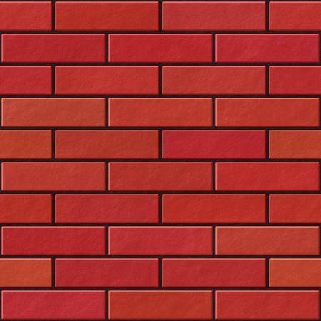 Seamless illustration of red brick wall patternの写真素材