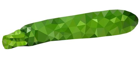 Low polygonal courgette zucchini - abstract mosaic isolated on whiteのイラスト素材