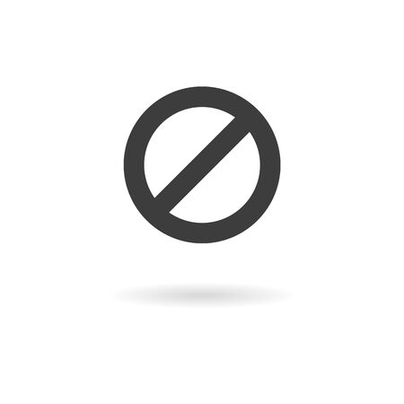 Isolated dark grey icon for BAN on white background with shadowのイラスト素材
