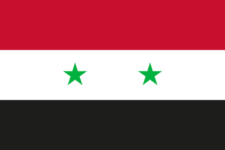 National flag of Syrian Arab Republic Syria in official colors and Proportions - Flag Used by the Assad governmenのイラスト素材