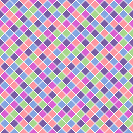Seamless pattern made of saturated pastel color rhombuses with white liningのイラスト素材