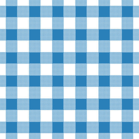 Seamless abstract illustration of blue chechkered (gingham) table cloth, vintage or retro styled traditional pattern, also for napkinのイラスト素材