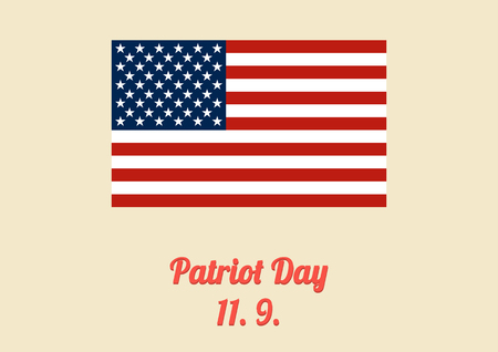 Poster to commemorate patriot day - 11 september, with USA flag, vintage(retro) styleのイラスト素材