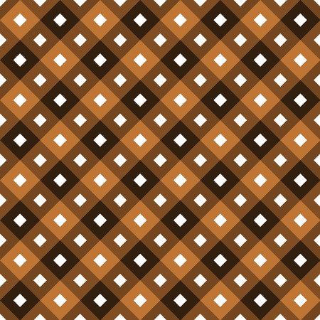 Seamless chocolate swatch - square or rhombus ornaments in diagonal way and muted colors of brown with white squares in center of each oneのイラスト素材