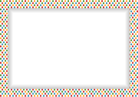 Easter frame with bright colorful eggs pattern and free copyspace in the center, wide border with spring holiday seasonal themeのイラスト素材